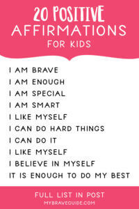 Self-Esteem Affirmations for Kids - Brave Guide